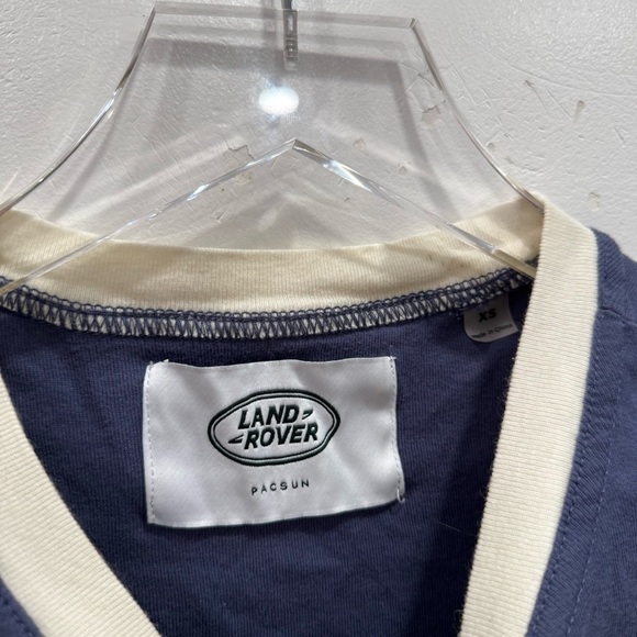 Land Rover Pacsun Baby Tee Blue Cream Crop Size CS Cotton - Picture 4 of 7